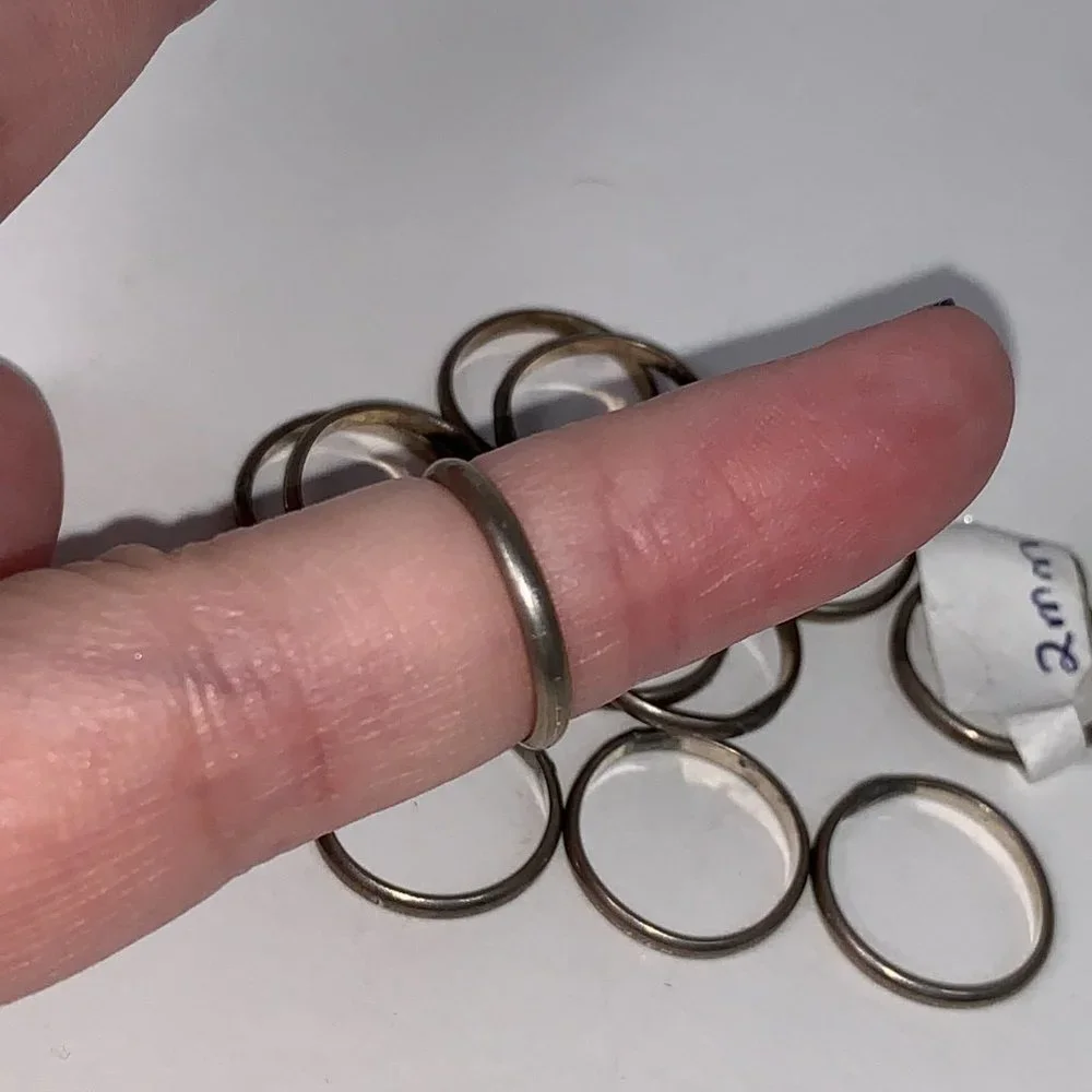 Sterling Silver Plain Band Ring, Size 3